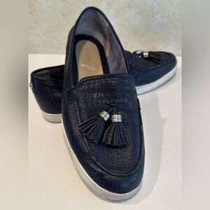 Michael Kors Navy Leather Tassel Loafers 11 EUC!!